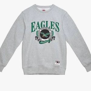 Mitchell & Ness Philadelphia Eagles Fair Catch Long Sleeve Crew Sweatshirt
